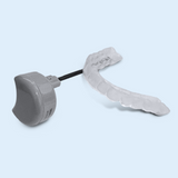Zerene mouthguard and Moon Module on a blue background