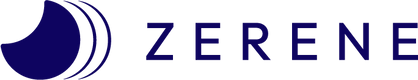 Zerene logo with a stylized moon icon