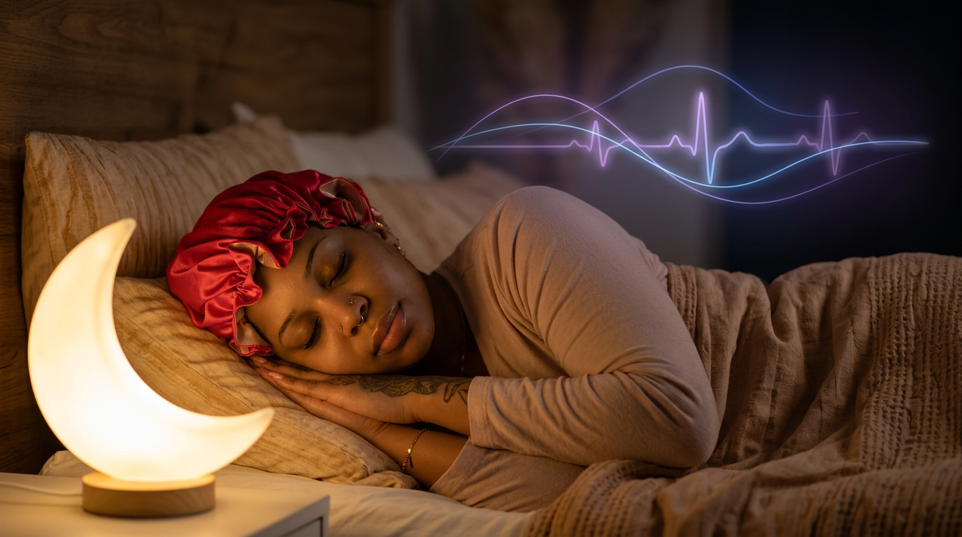 Firefly_Gemini Flash_Use the reference photo. A woman is sleeping in bed at night with a subtle overlay of 693584 What Happens When Biofeedback Training Meets Bruxism? Our User Data Tells the Story